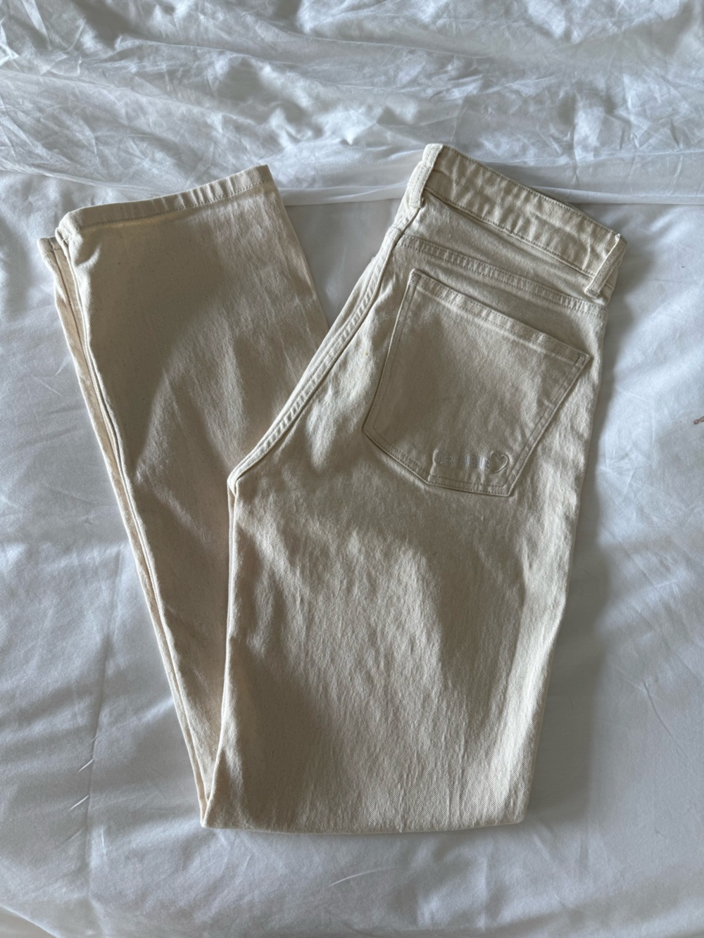 Djerf Avenue Off-White High-Rise Jeans